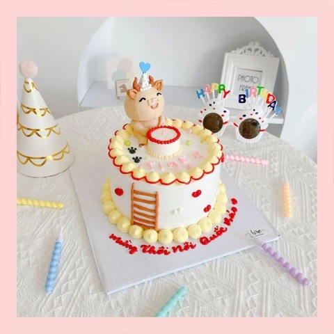 Bánh mini bơm thú 3D- Bánh kem bơ mini 10-12cm