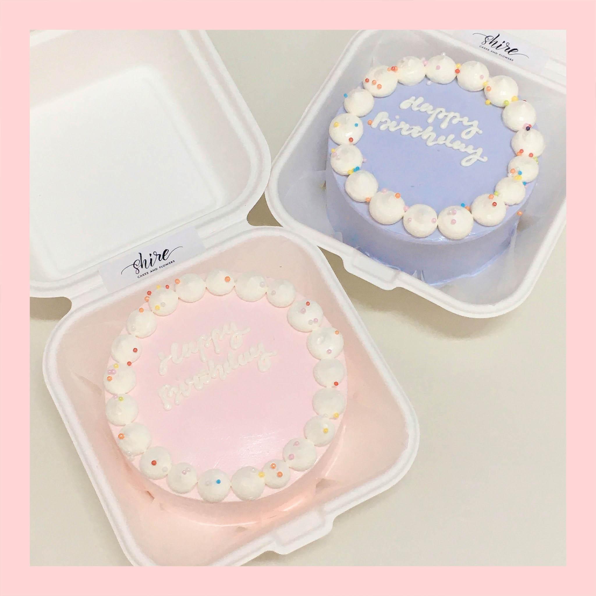 Mini Bento tone màu hồng - Bánh kem bơ mini hộp bã mía