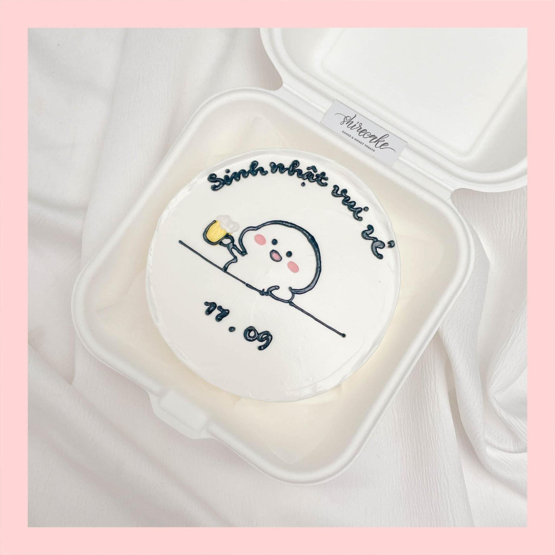 Mini Bento vẽ hình ngộ nghĩnh - Bánh kem bơ mini hộp bã mía