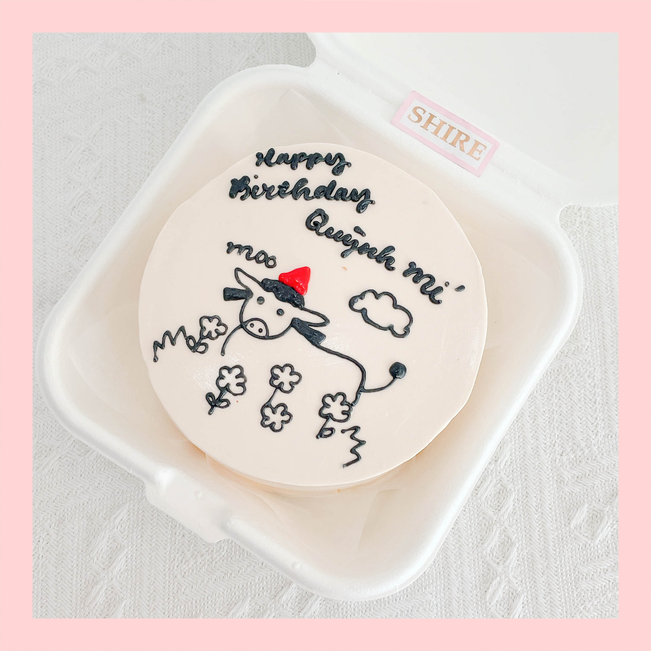 Mini Bento vẽ hình ngộ nghĩnh - Bánh kem bơ mini hộp bã mía