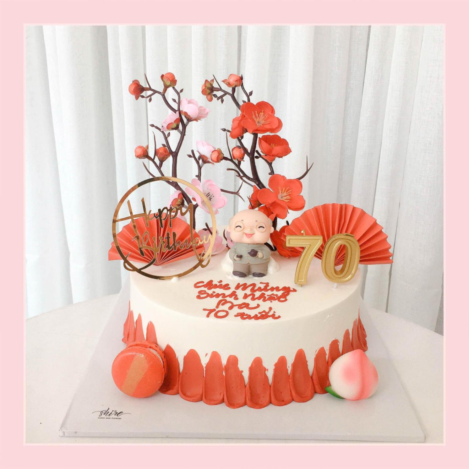 Bánh kem mừng thọ hiện đại