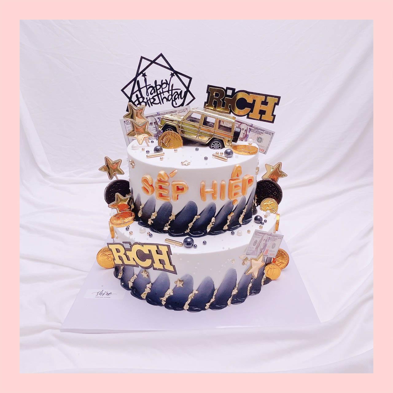 Bánh kem hai tầng cho nam/cho sếp - Bánh kem sinh nhật cho nam