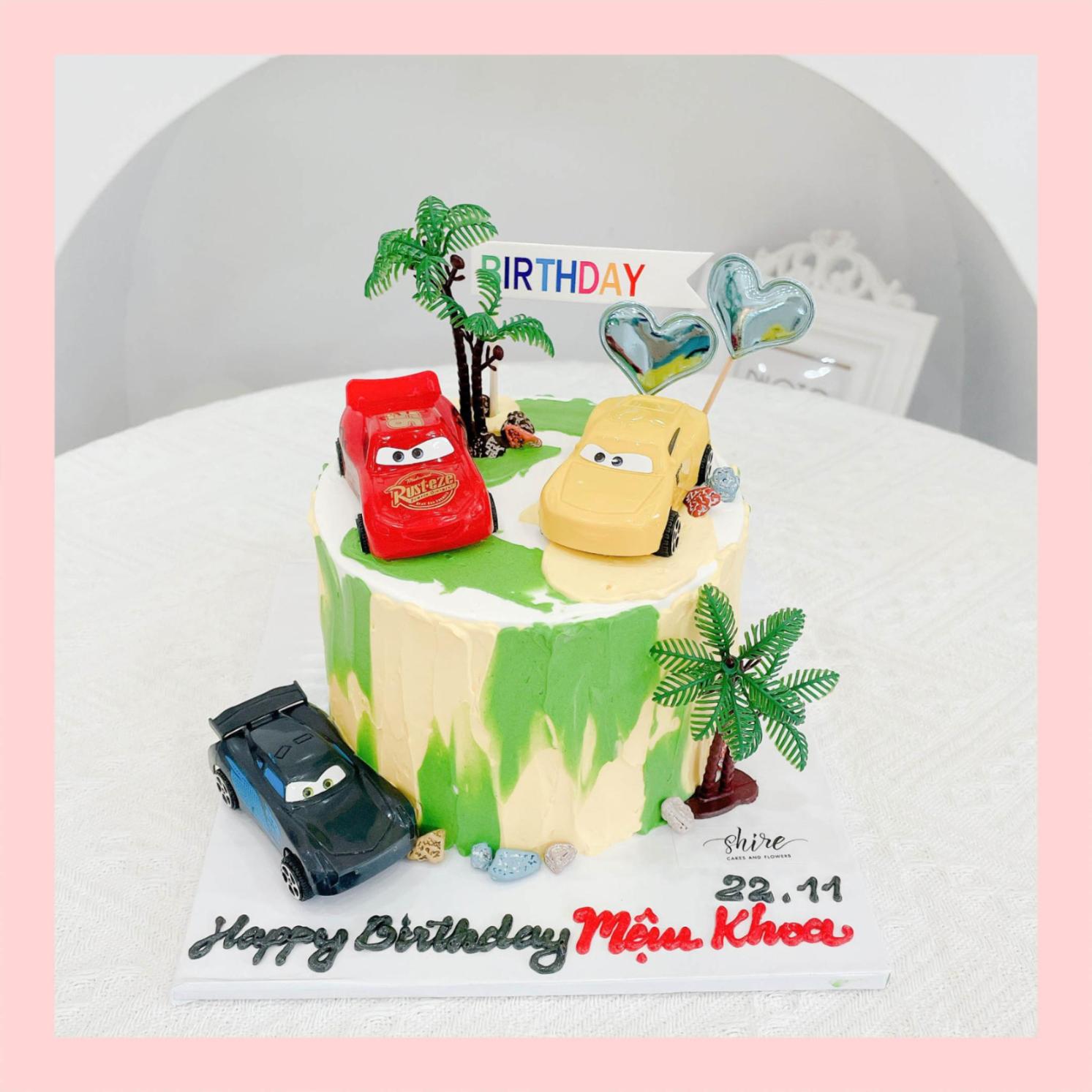 Bánh mini trang trí đồ chơi thú cute cho bé trai  - Bánh kem bơ mini 10-12cm
