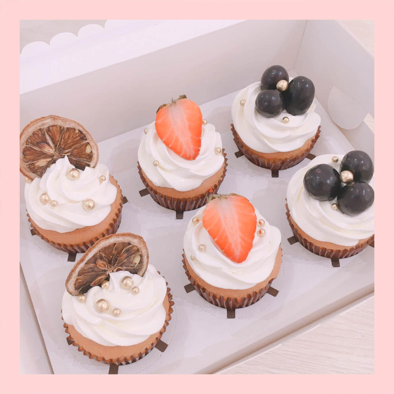 Set cupcake trái cây - Bánh sinh nhật dạng cupcake ổ