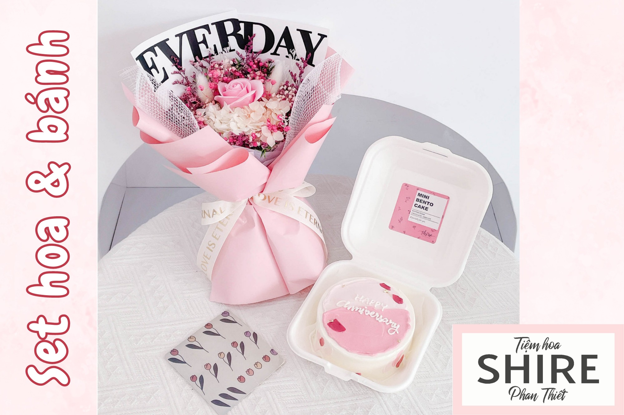 Set bánh mini bento & hoa