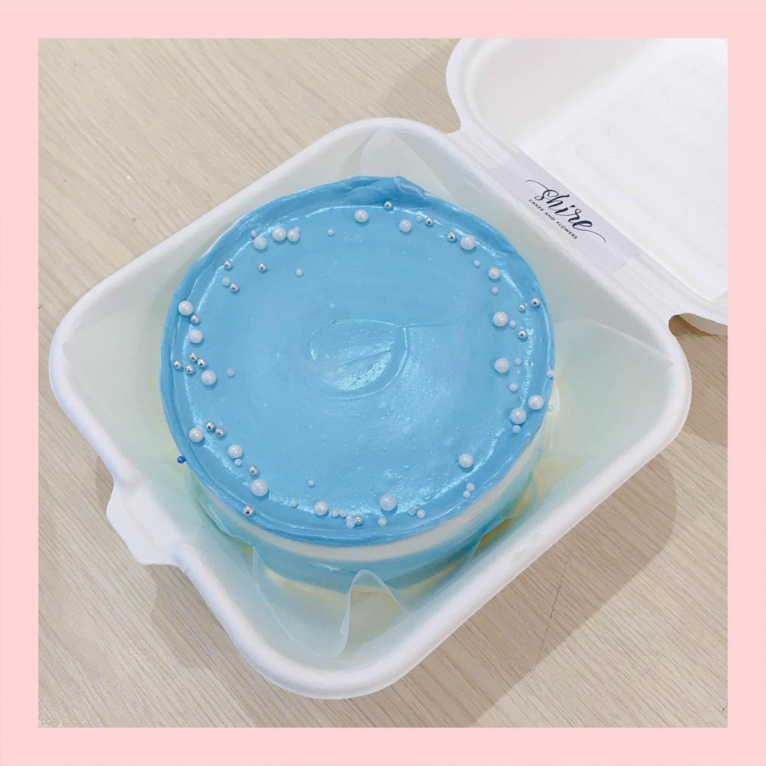 Mini Bento tone màu xanh dương - Bánh kem bơ mini hộp bã mía