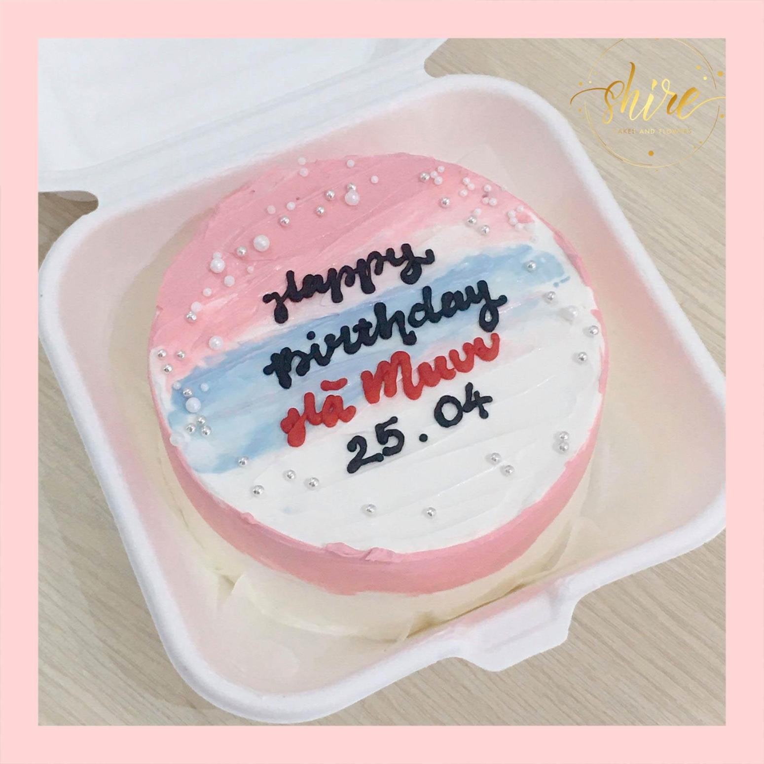 Mini Bento tone màu hồng - Bánh kem bơ mini hộp bã mía