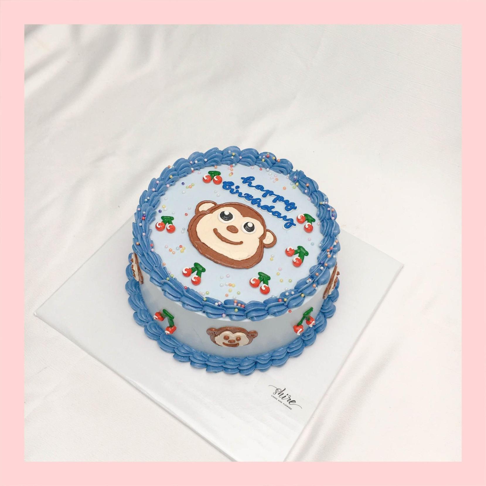 Bánh vẽ hình các con vật dễ thương - Bánh sinh nhật trẻ em