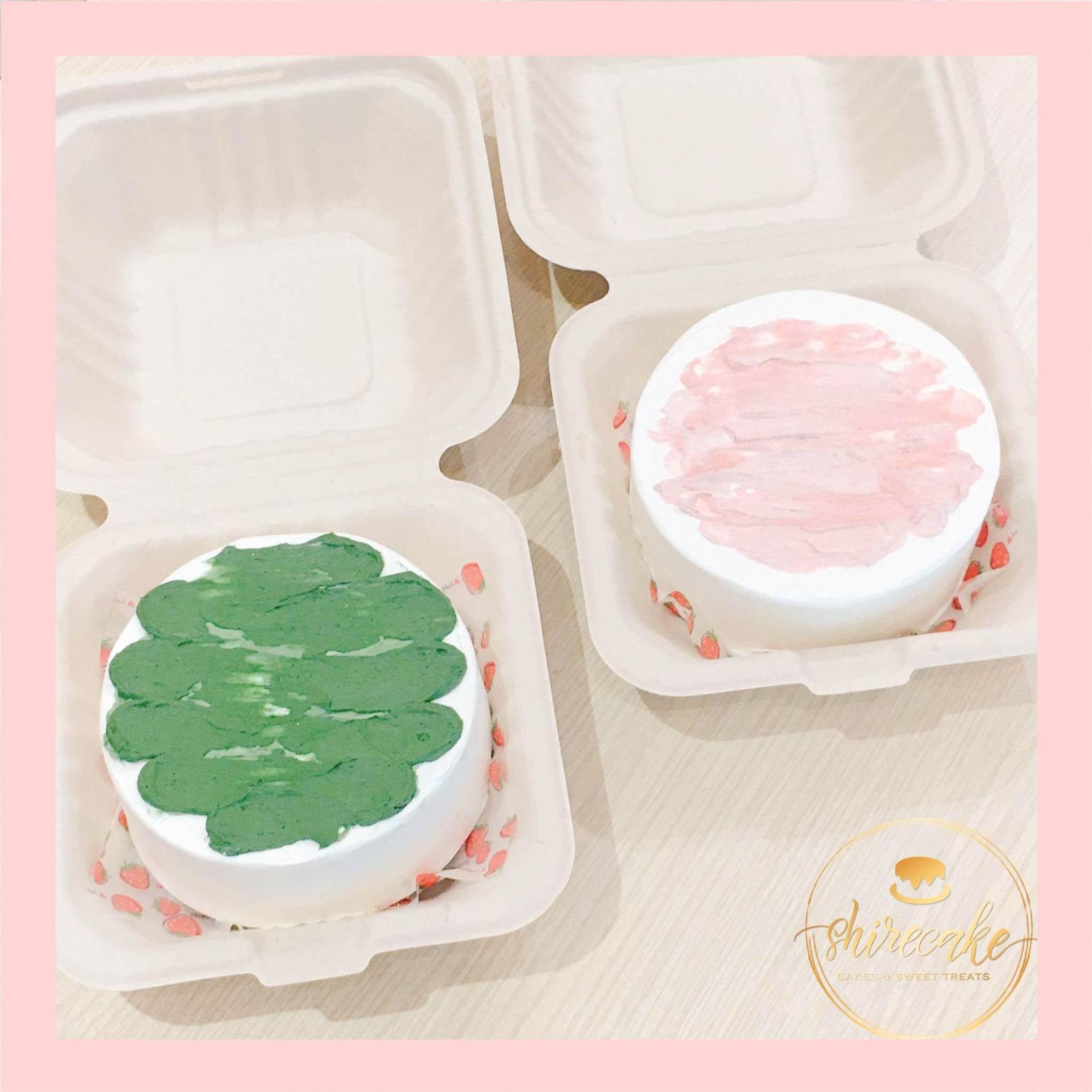 Mini Bento tone màu hồng - Bánh kem bơ mini hộp bã mía