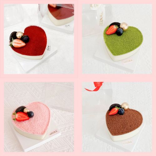 Tiramisu mini trái tim 12cm nhiều vị - Bánh kem tiramisu mini hộp mica trong