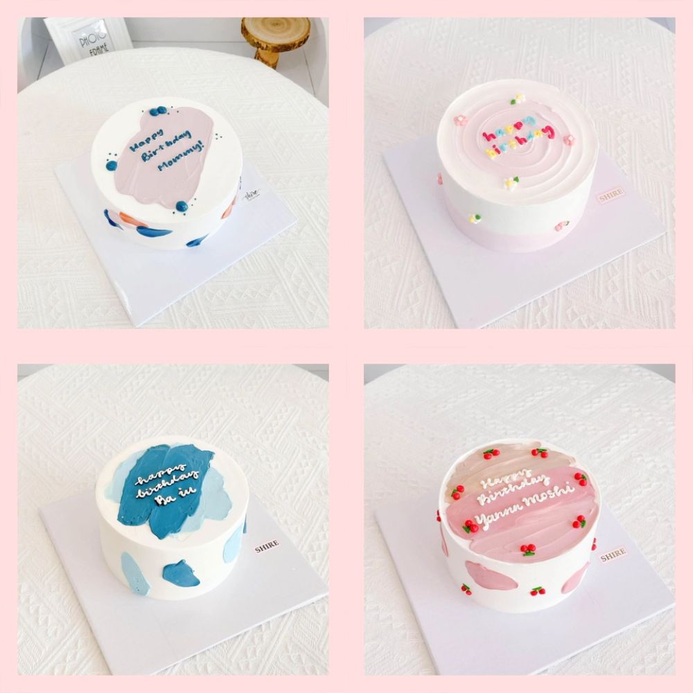 Bánh kem vẽ màu pastel style Hàn - Bánh kem sinh nhật