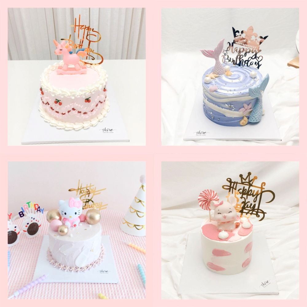 Bánh mini trang trí đồ chơi thú cute cho bé gái  - Bánh kem bơ mini 10-12cm