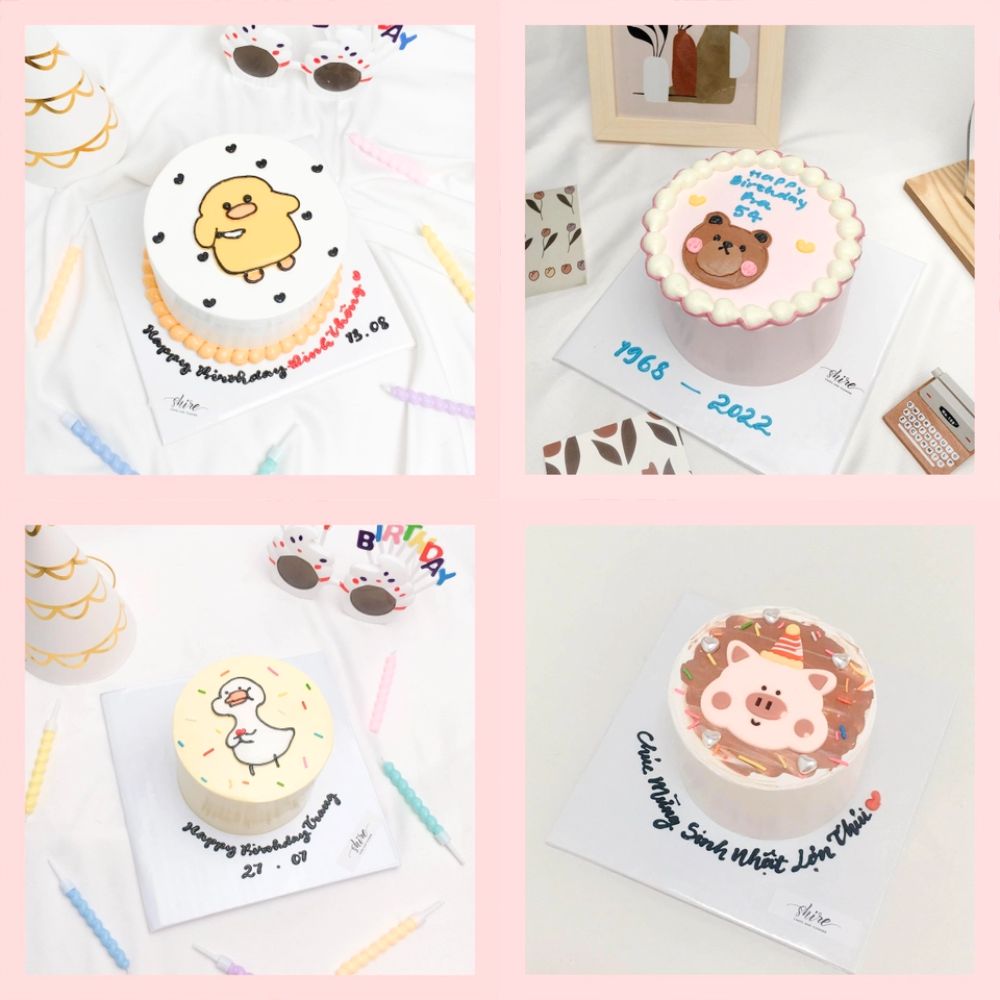 Bánh mini hình thú cute cho bé  - Bánh kem bơ mini 10-12cm