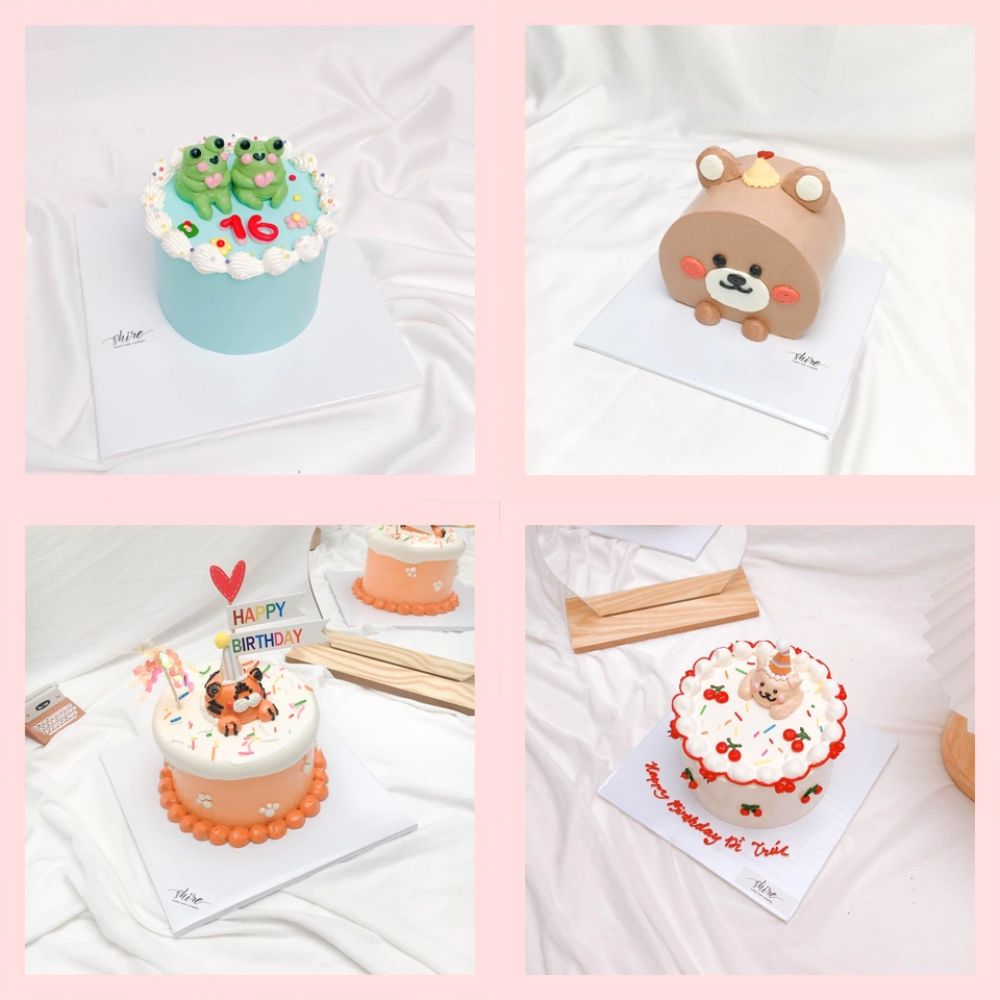 Bánh mini bơm thú 3D- Bánh kem bơ mini 10-12cm