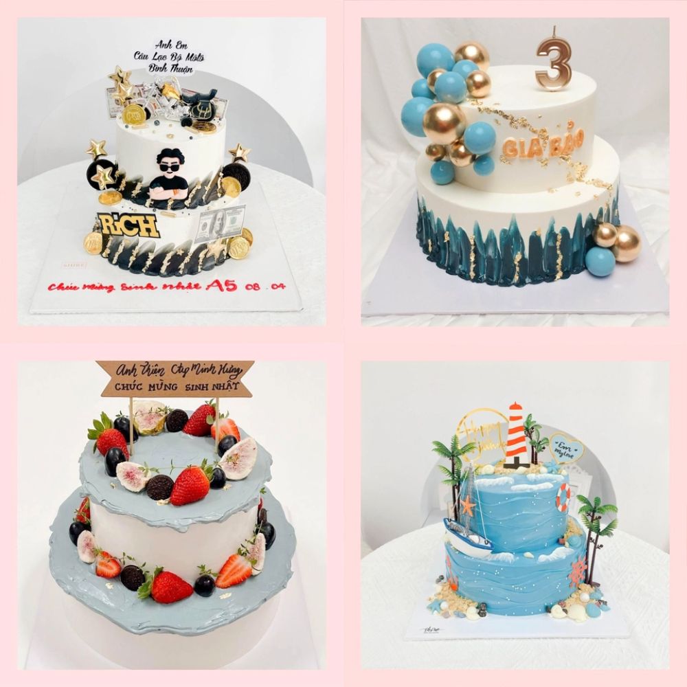 Bánh kem hai tầng cho nam/cho sếp - Bánh kem sinh nhật cho nam