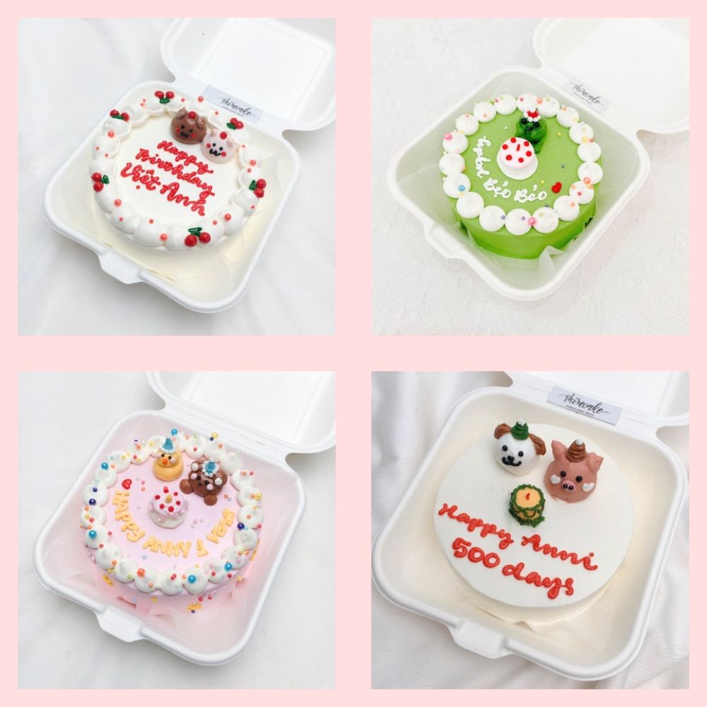 Mini Bento bắt kem 3D - Bánh kem bơ mini hộp bã mía