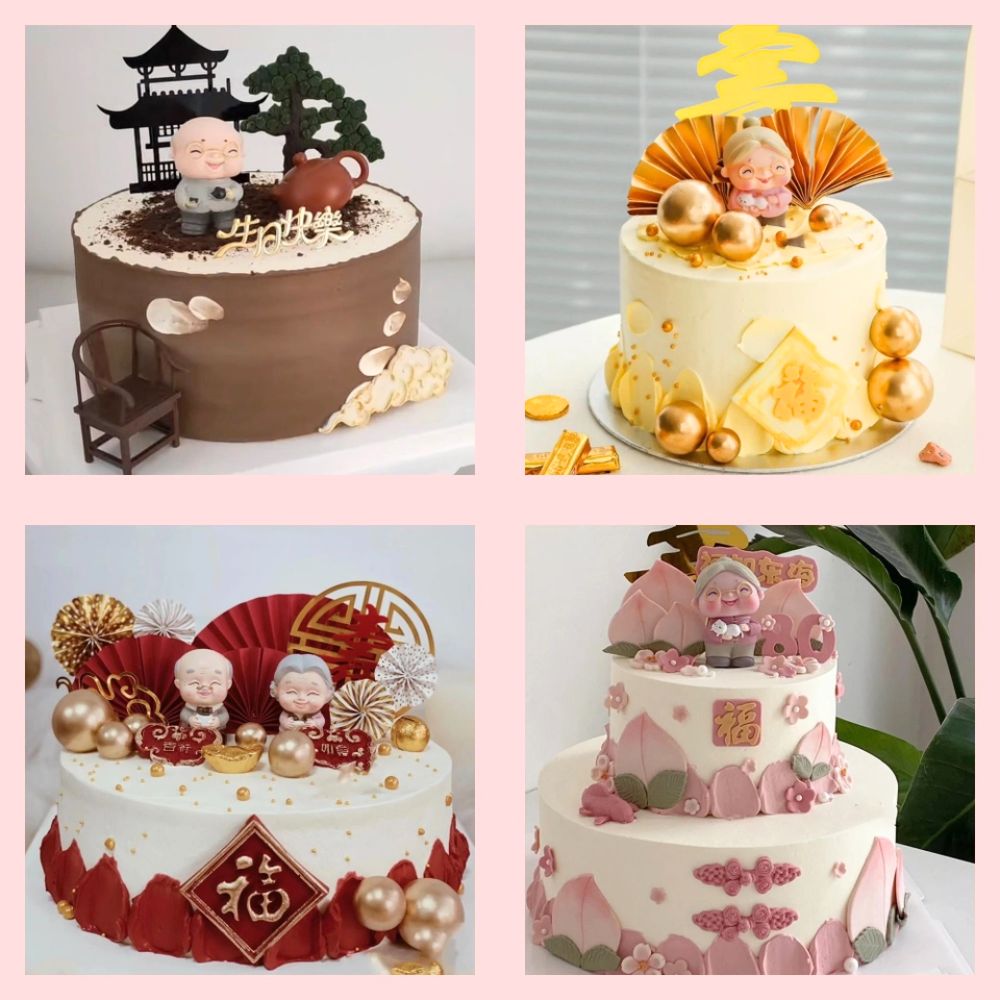 Bánh kem mừng thọ hiện đại