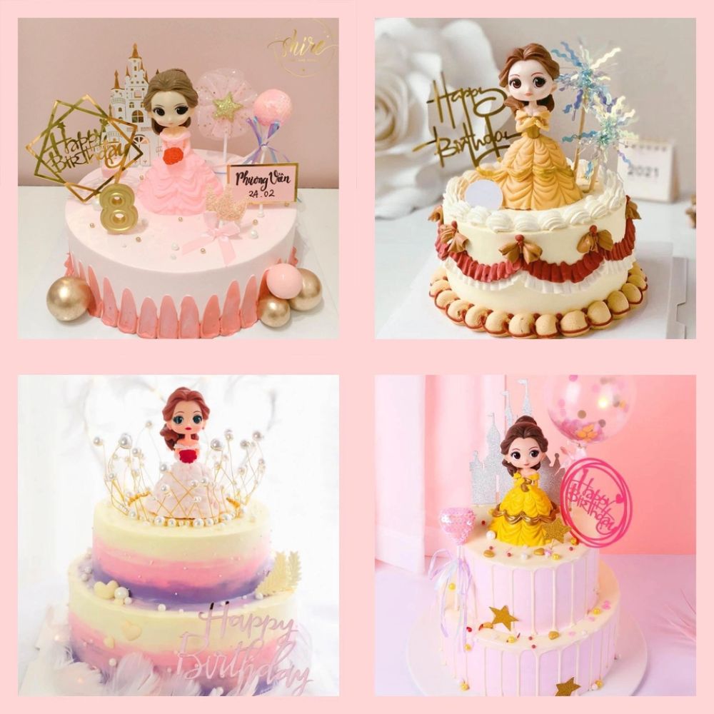Bánh kem người đẹp & quái vật Belle - Bánh sinh nhật công chúa Disney