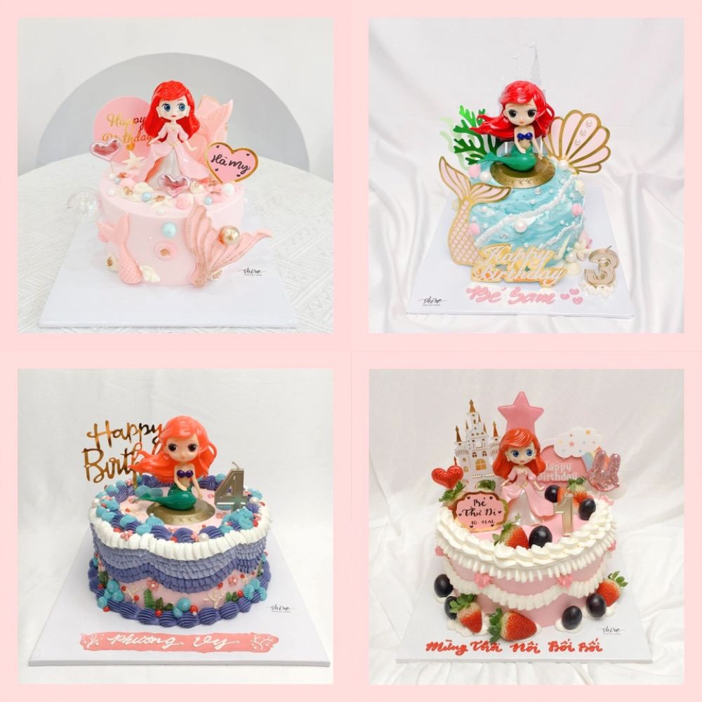 Bánh kem nàng tiên cá Ariel - Bánh sinh nhật công chúa Disney