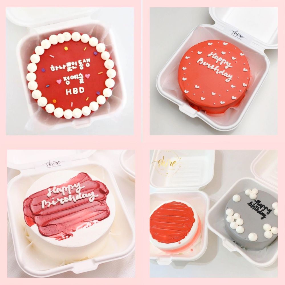 Mini Bento tone màu đỏ - Bánh kem bơ mini hộp bã mía