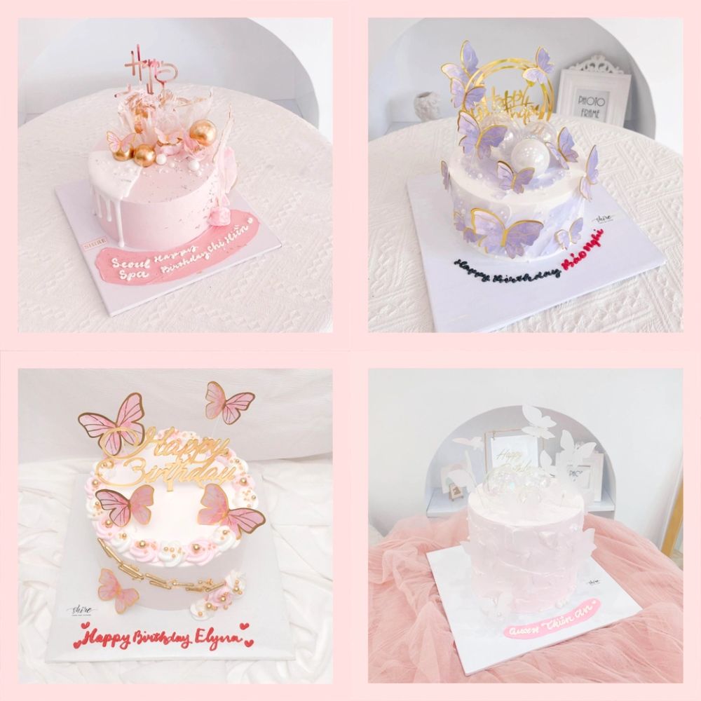 Bánh kem trang trí bướm - Bánh kem sinh nhật cho nữ