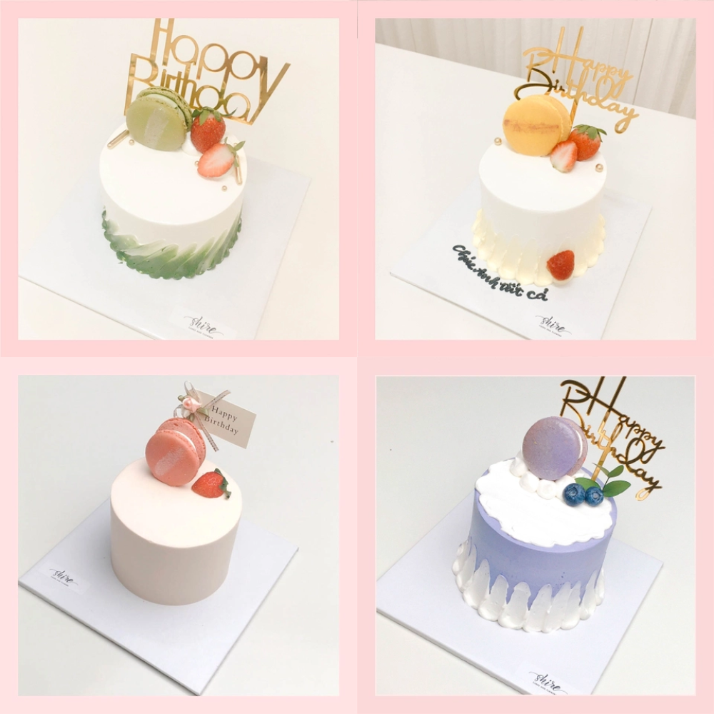 Bánh mini trang trí macaron- Bánh kem bơ mini 10-12cm