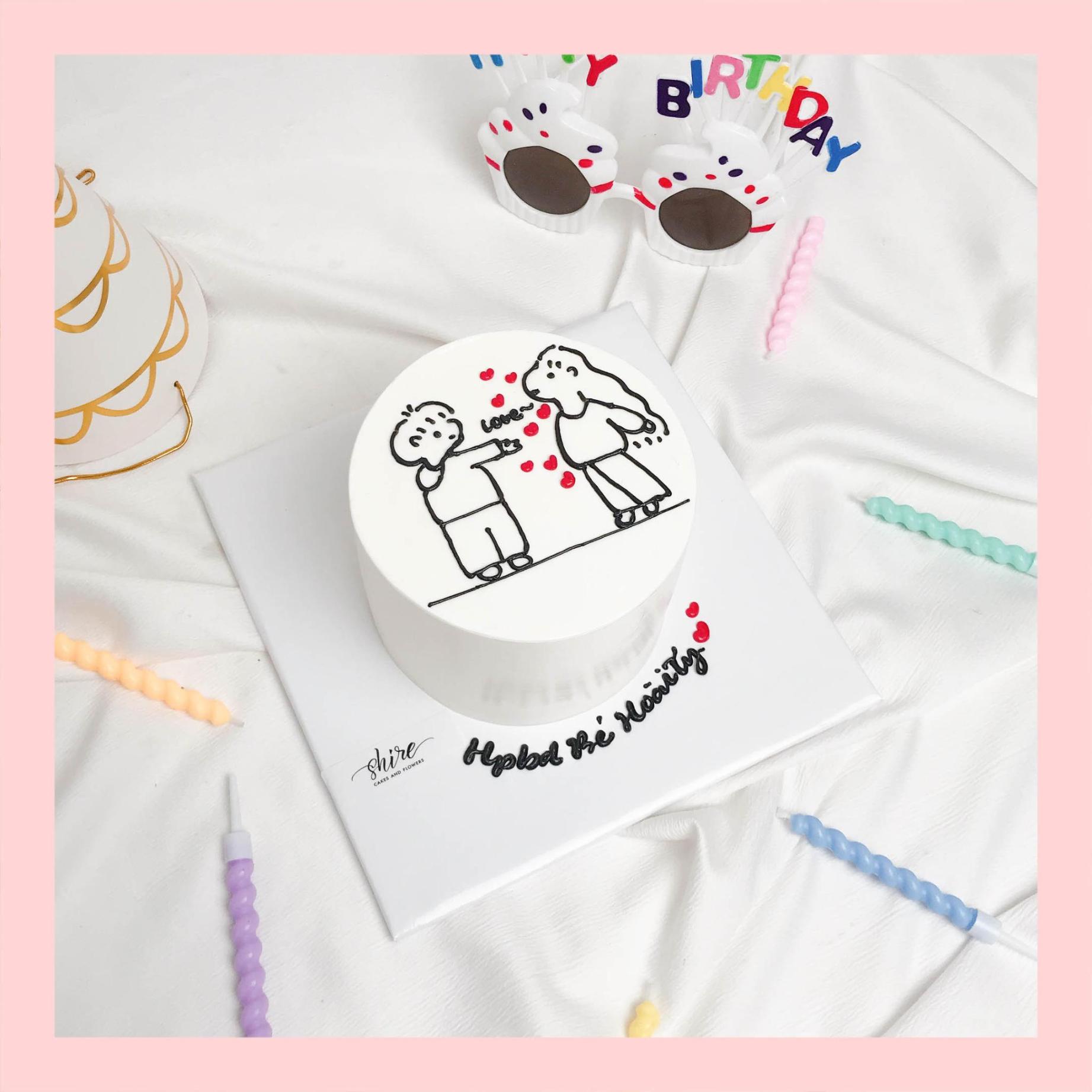 Bánh mini vẽ người - Bánh kem bơ mini 10-12cm