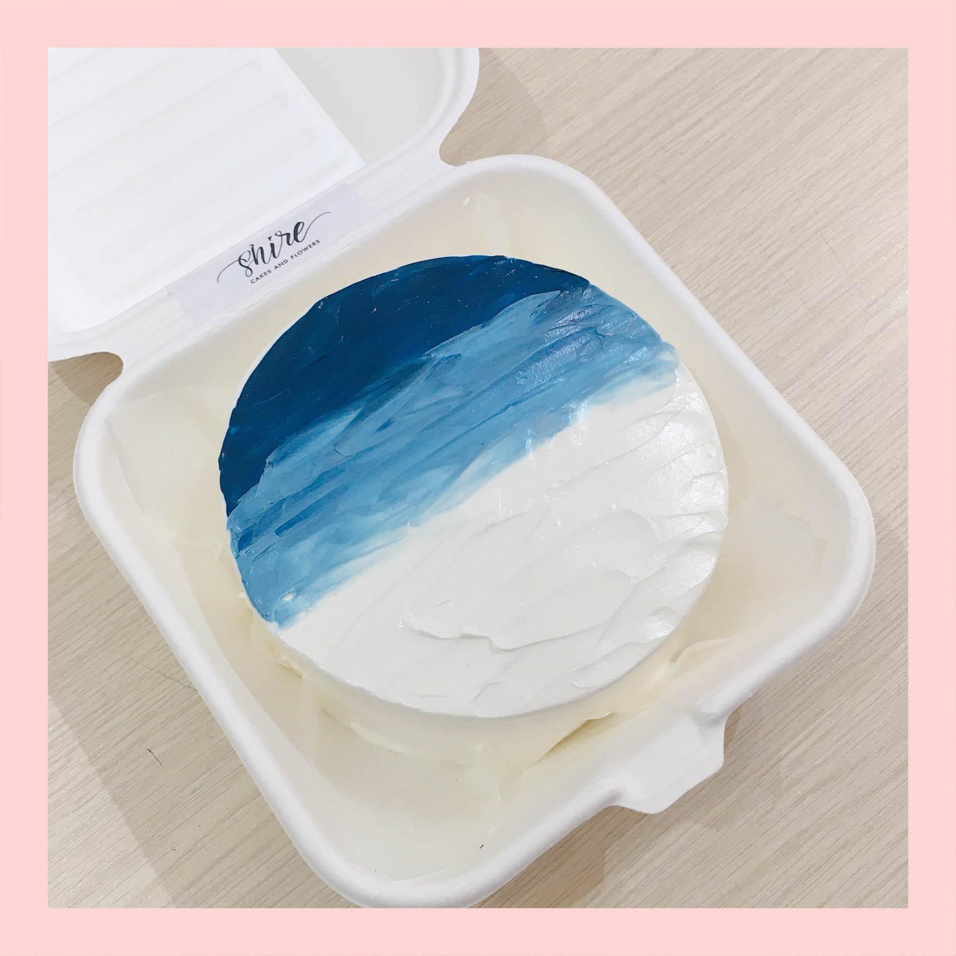 Mini Bento tone màu xanh dương - Bánh kem bơ mini hộp bã mía