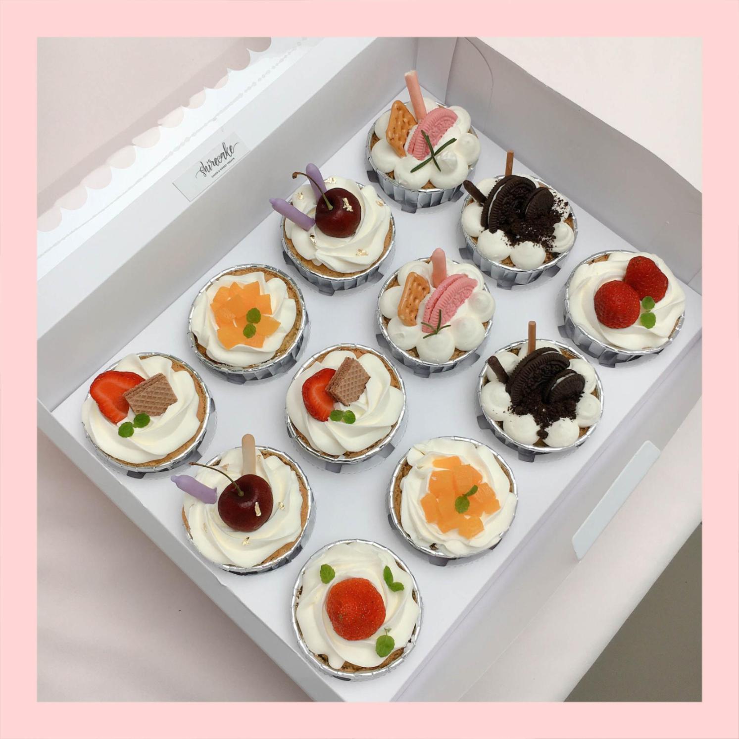 Set cupcake trái cây - Bánh sinh nhật dạng cupcake ổ