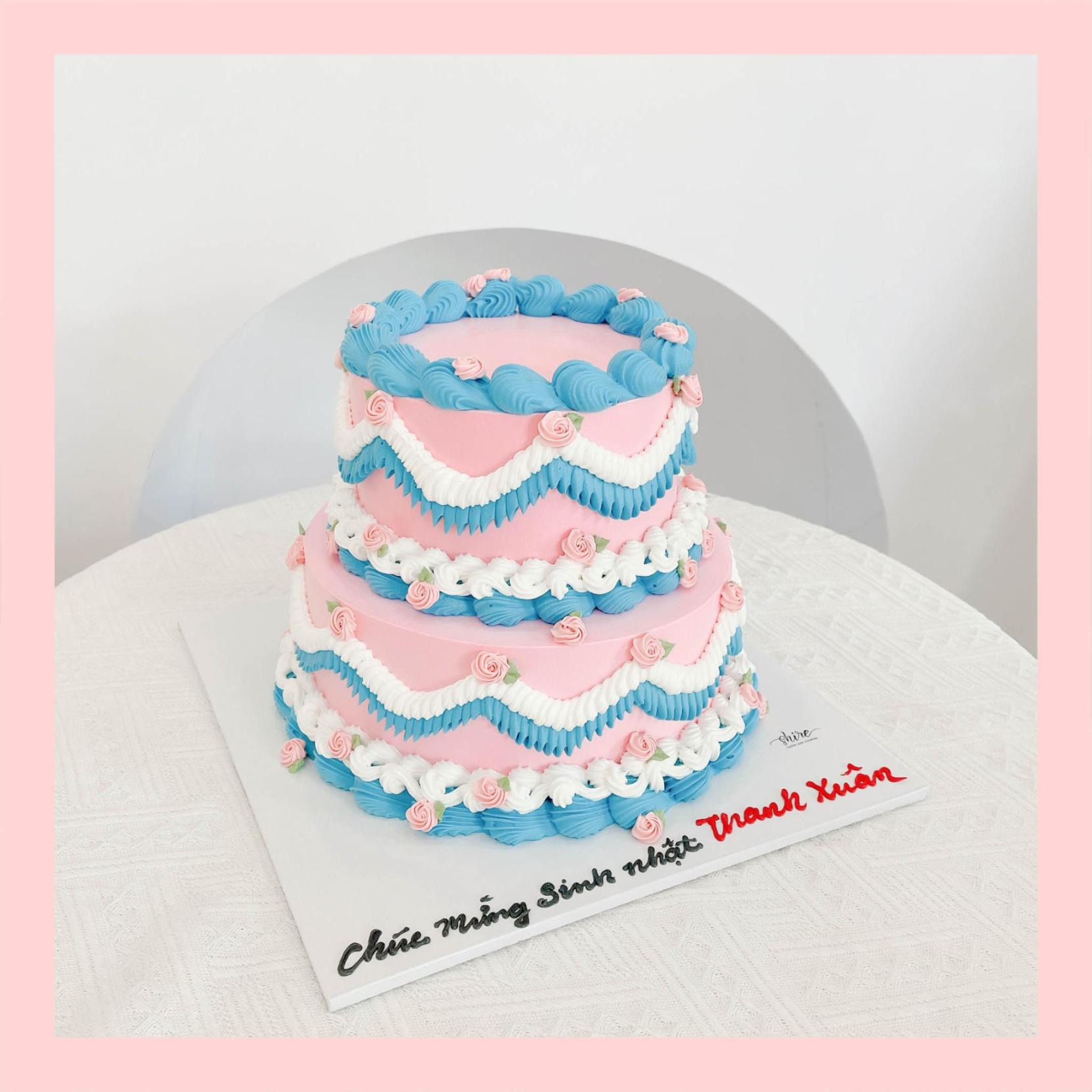 Bánh kem hai tầng cho nữ - Bánh kem sinh nhật cho nữ