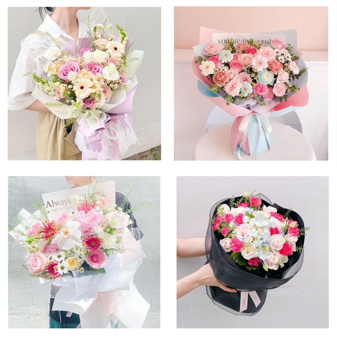 Bó hoa tươi tone mix