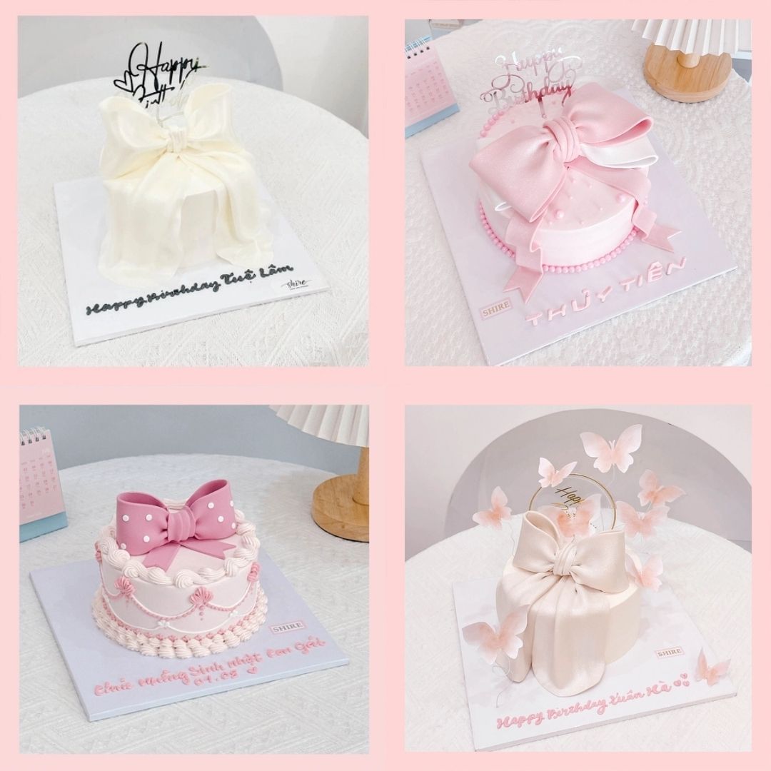 Bánh kem tạo hình nơ 3D xinh xắn cho nữ - Bánh kem fondant