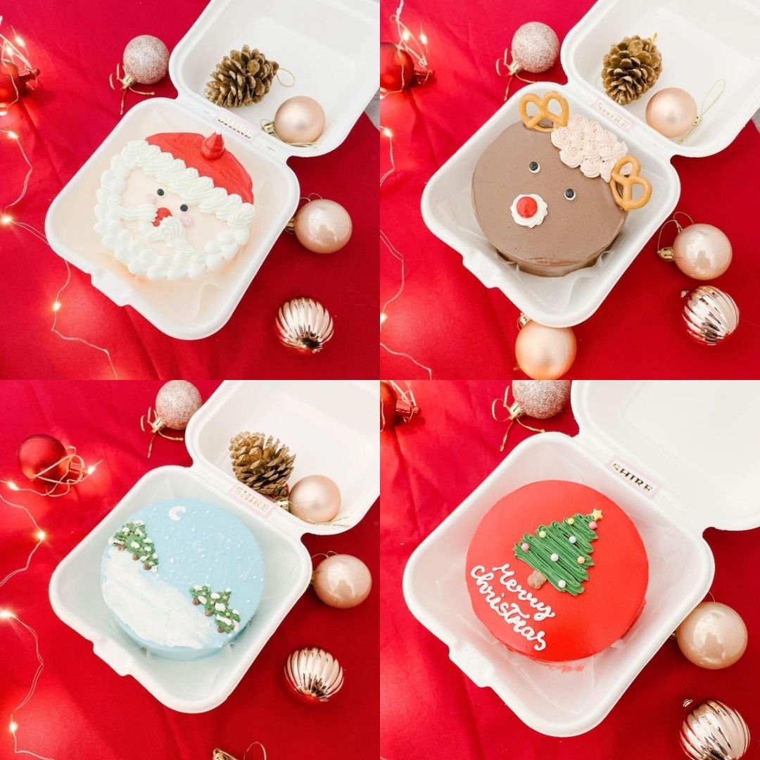 Mini Bento Giáng Sinh 2023 - Bánh kem bơ mini bento hộp bã mía