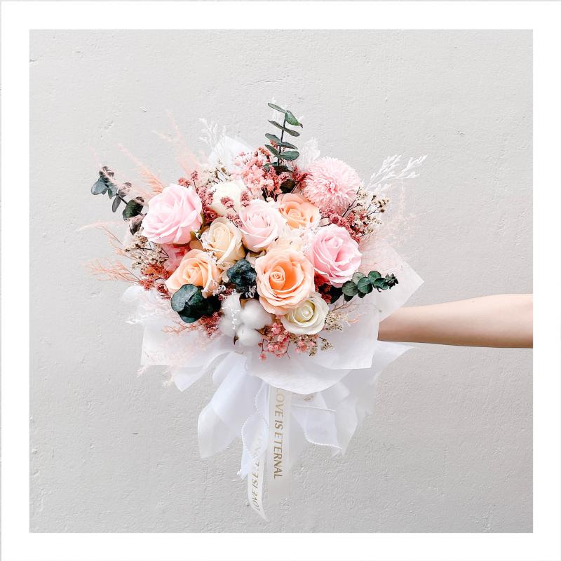 Bó hoa cưới cầm tay - Hoa khô/hoa bất tử