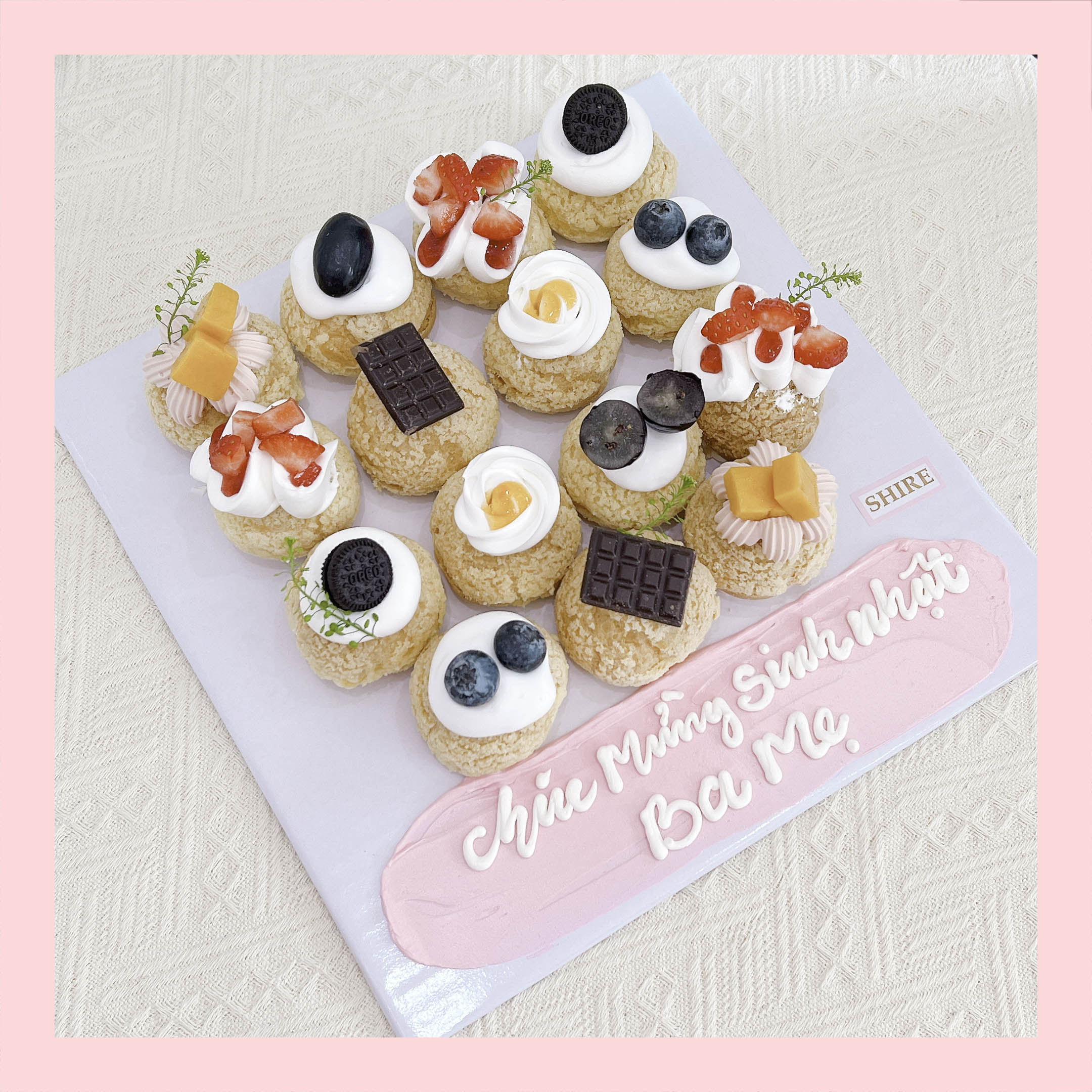 Su kem giòn xếp vuông - Choux creme