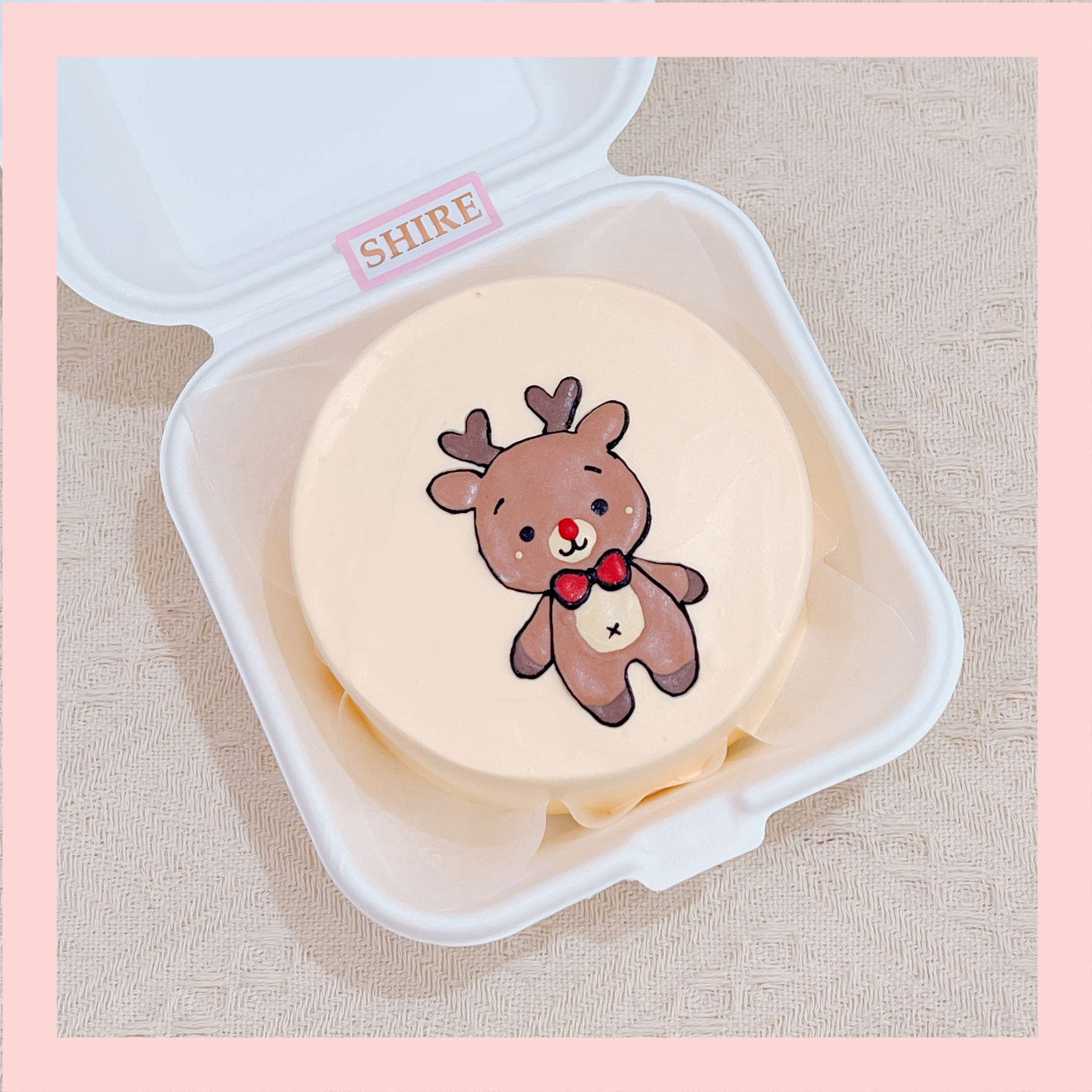 Mini Bento vẽ hình hoạt hình đáng yêu - Bánh kem sữa mini hộp bã mía