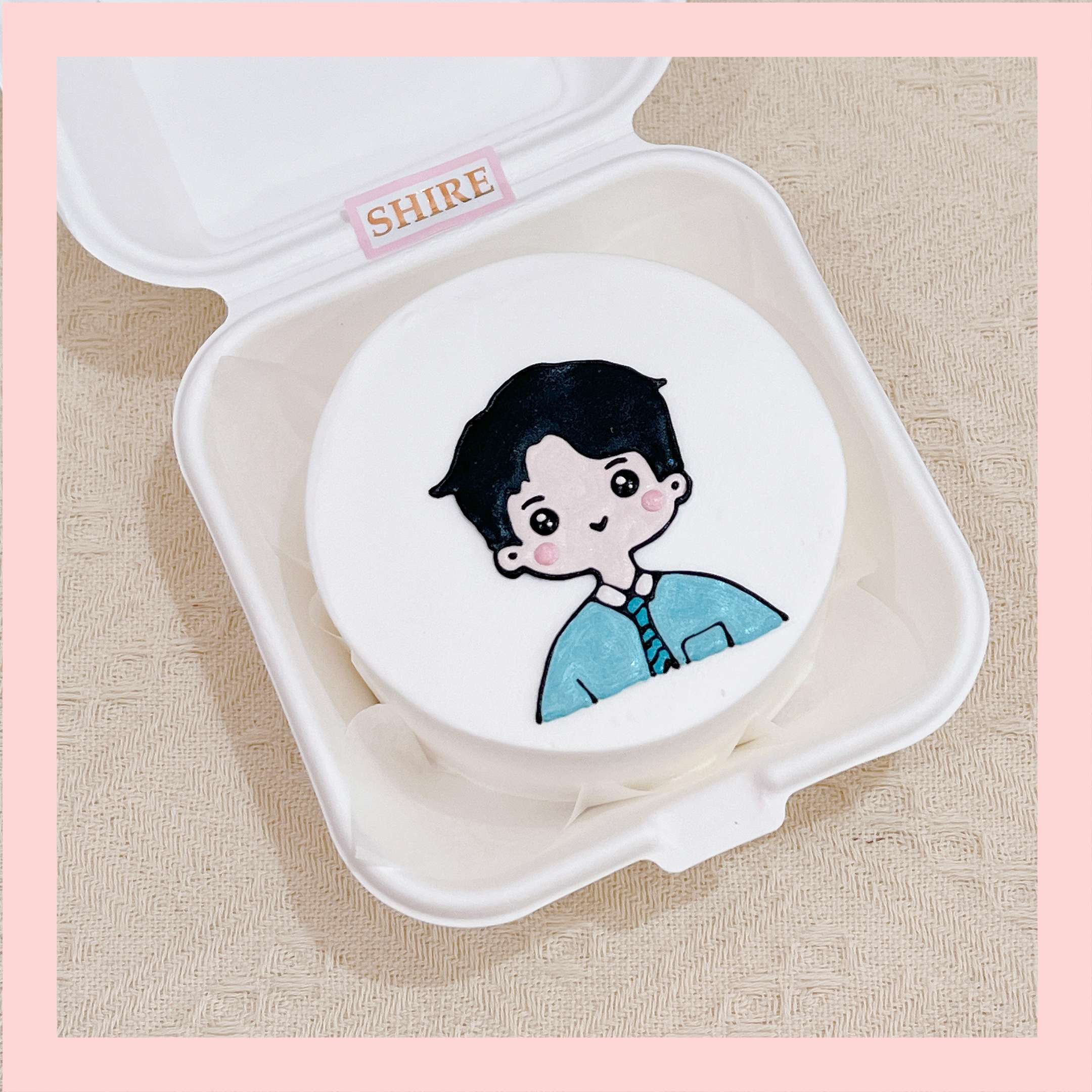 Mini Bento vẽ hình hoạt hình đáng yêu - Bánh kem sữa mini hộp bã mía