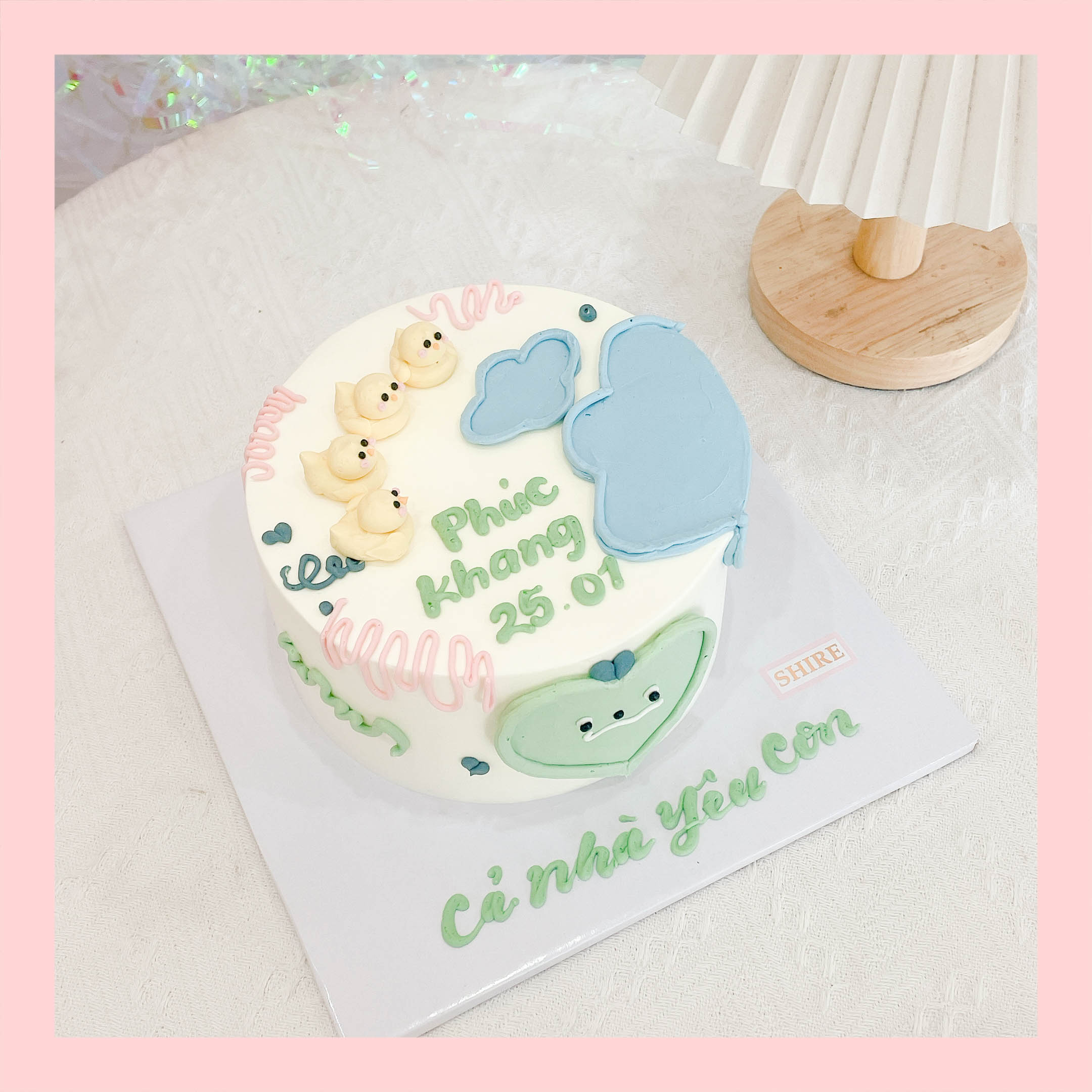 Bánh bơm thú hình con heo/con ếch/con gà/con cọp 3D dễ thương - Bánh sinh nhật trẻ em