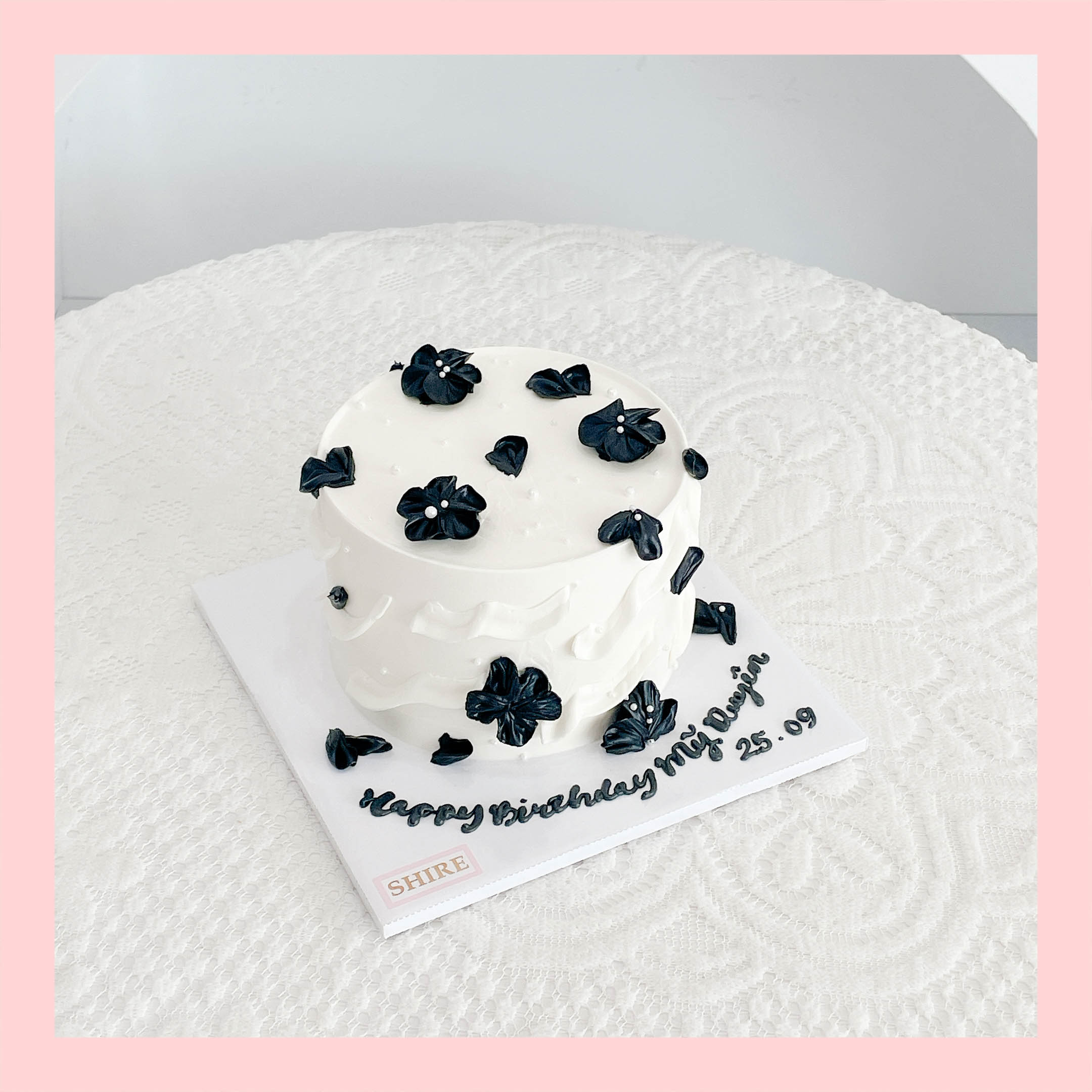 Bánh mini vẽ hoa - Bánh kem bơ mini 10-12cm