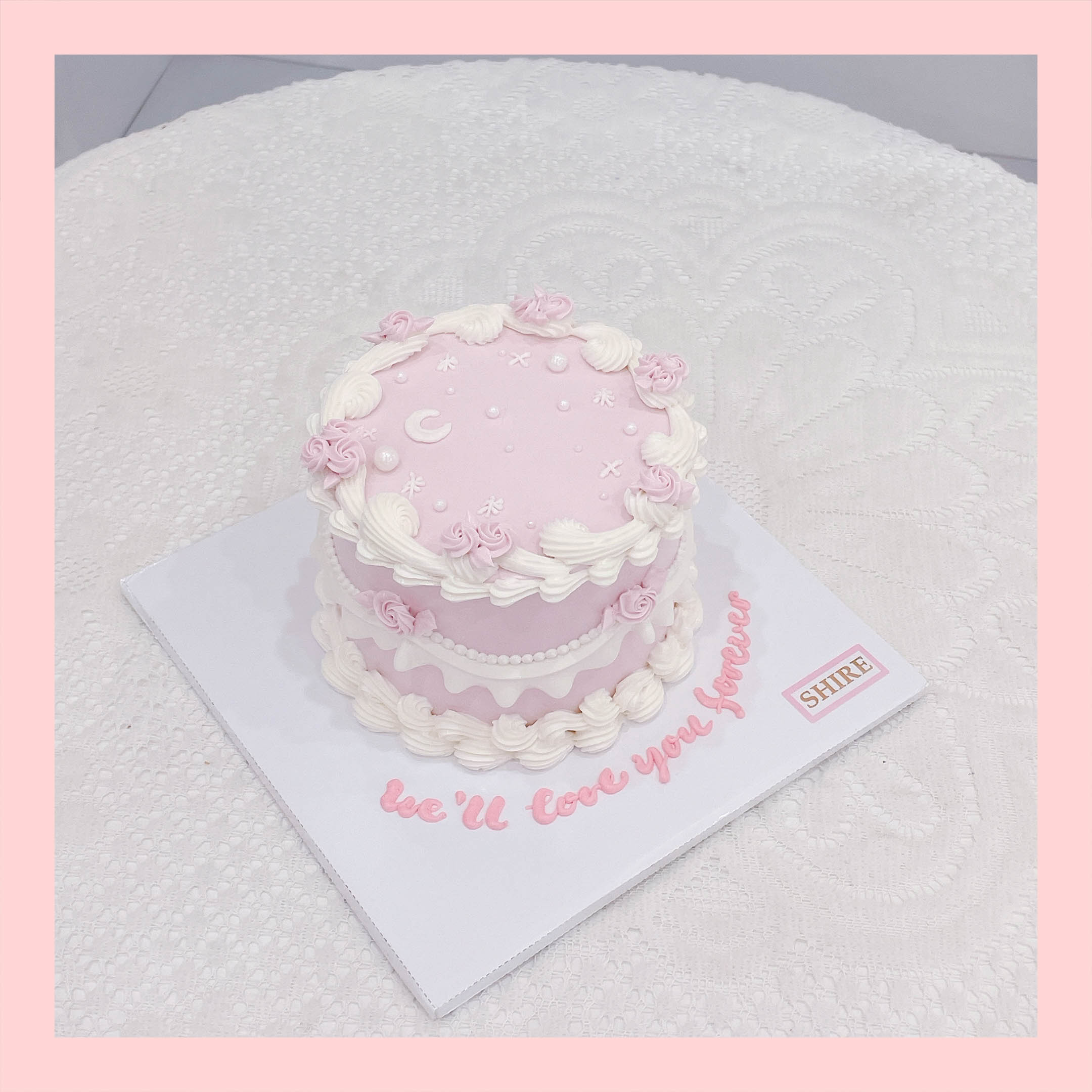 Bánh mini vẽ hoa - Bánh kem bơ mini 10-12cm