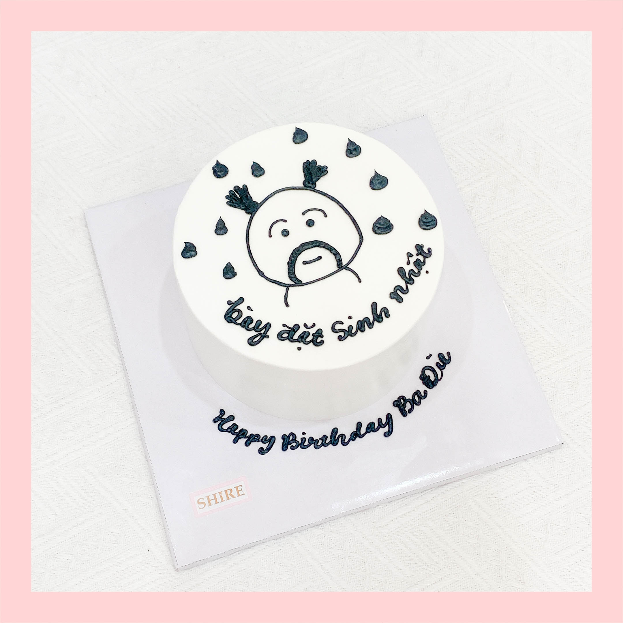 Bánh mini vẽ hình funny bựa - Bánh kem bơ mini 10-12cm