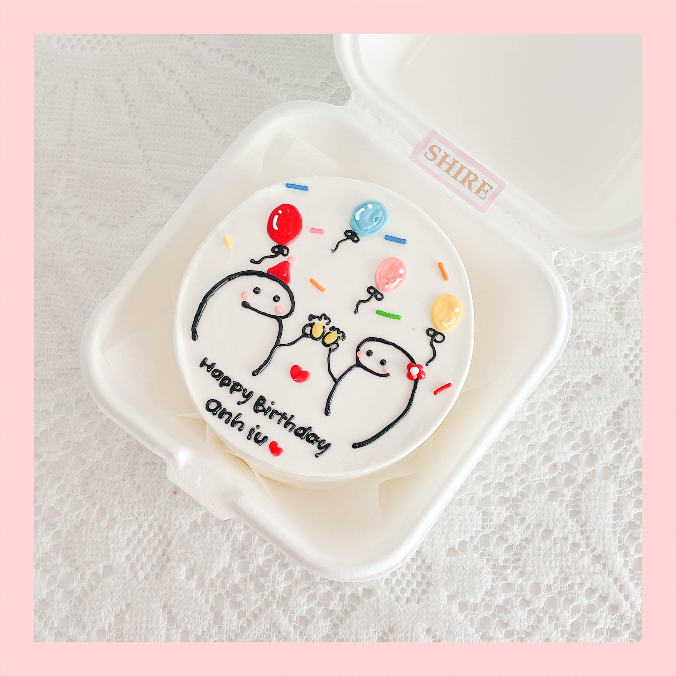 Mini Bento vẽ hình ngộ nghĩnh - Bánh kem bơ mini hộp bã mía