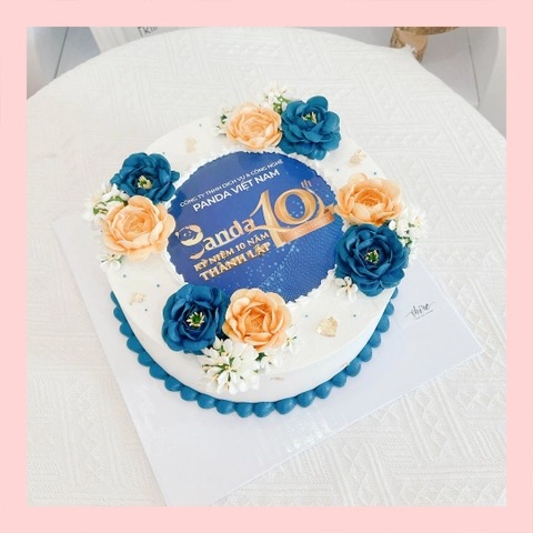 Bánh kem 1 tầng theo logo doanh nghiệp/công ty