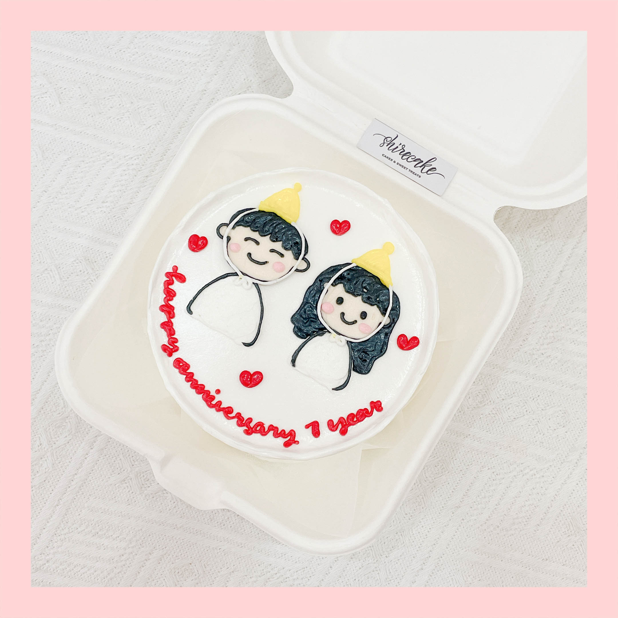 Mini Bento vẽ người - Bánh kem bơ mini hộp bã mía