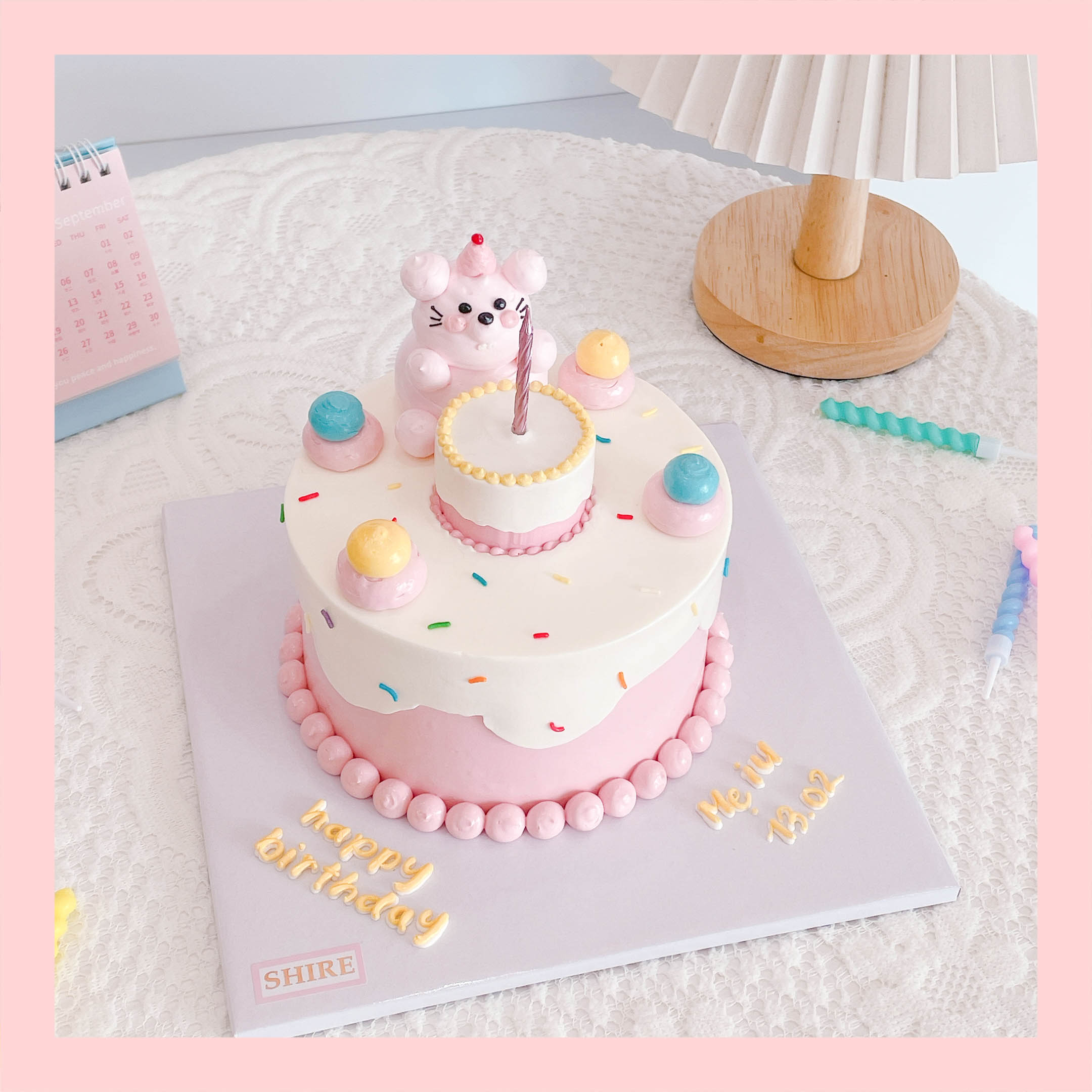 Bánh mini bơm thú 3D- Bánh kem bơ mini 10-12cm