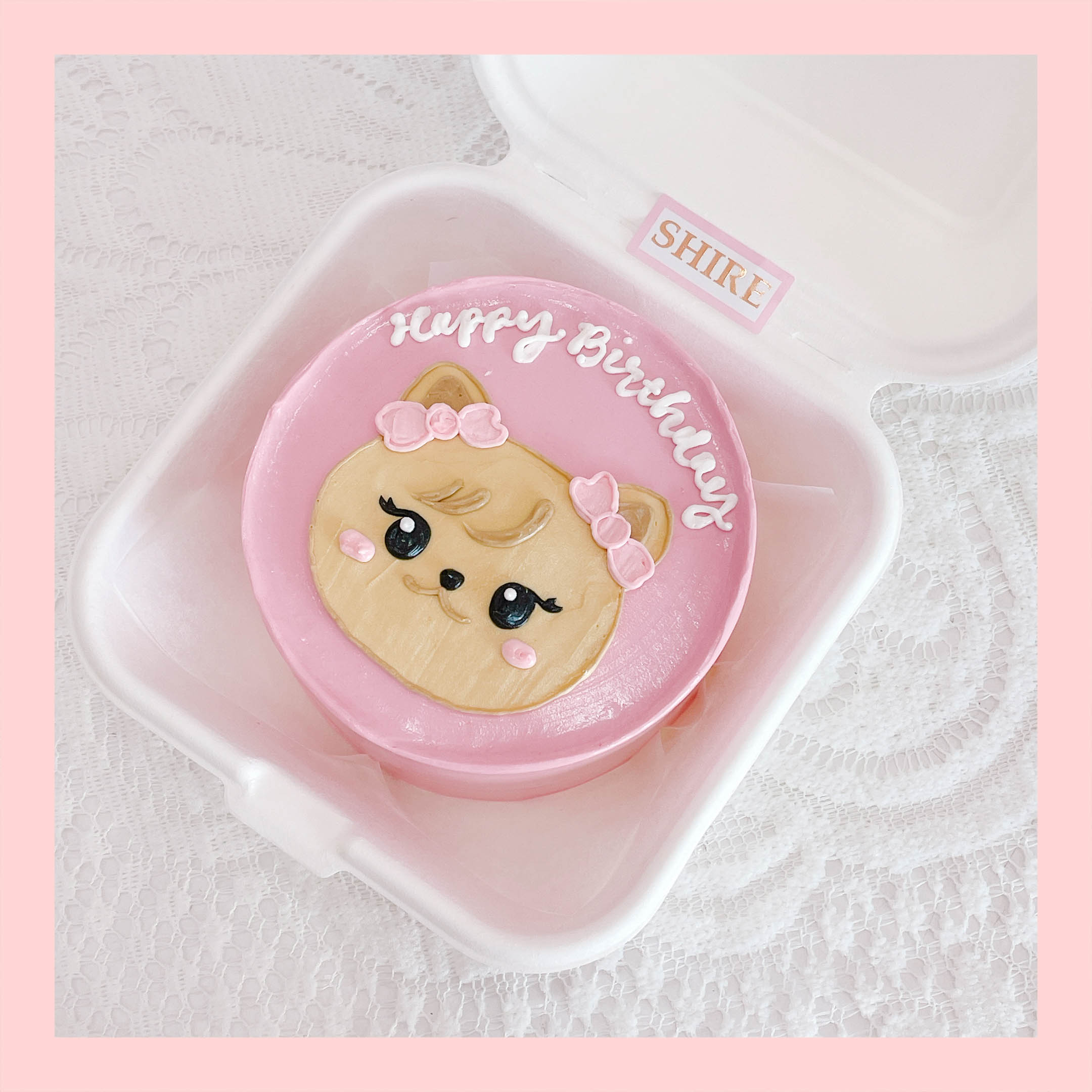 Mini Bento hình mèo dễ thương - Bánh kem bơ mini hộp bã mía