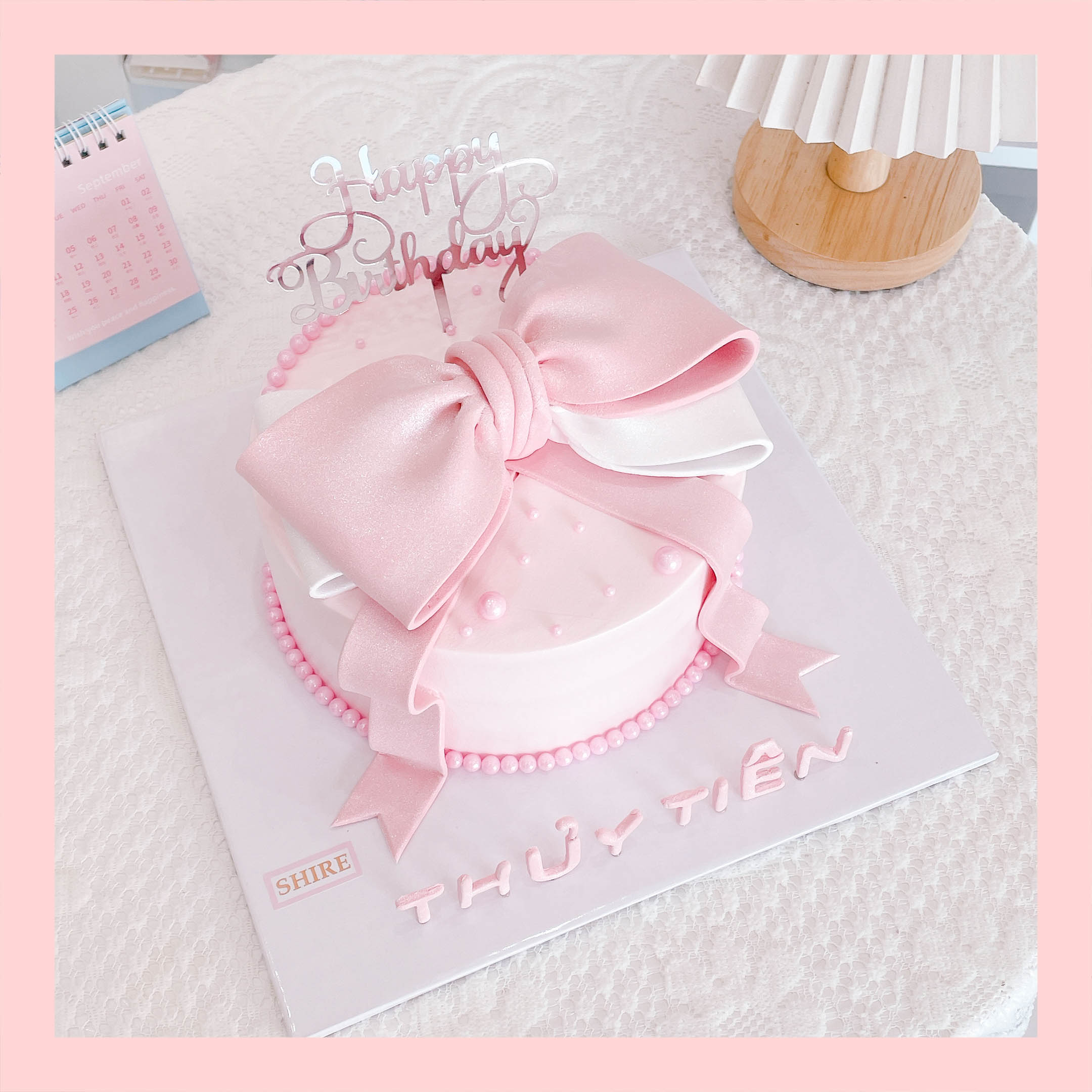 Bánh kem tạo hình nơ 3D xinh xắn cho nữ - Bánh kem fondant