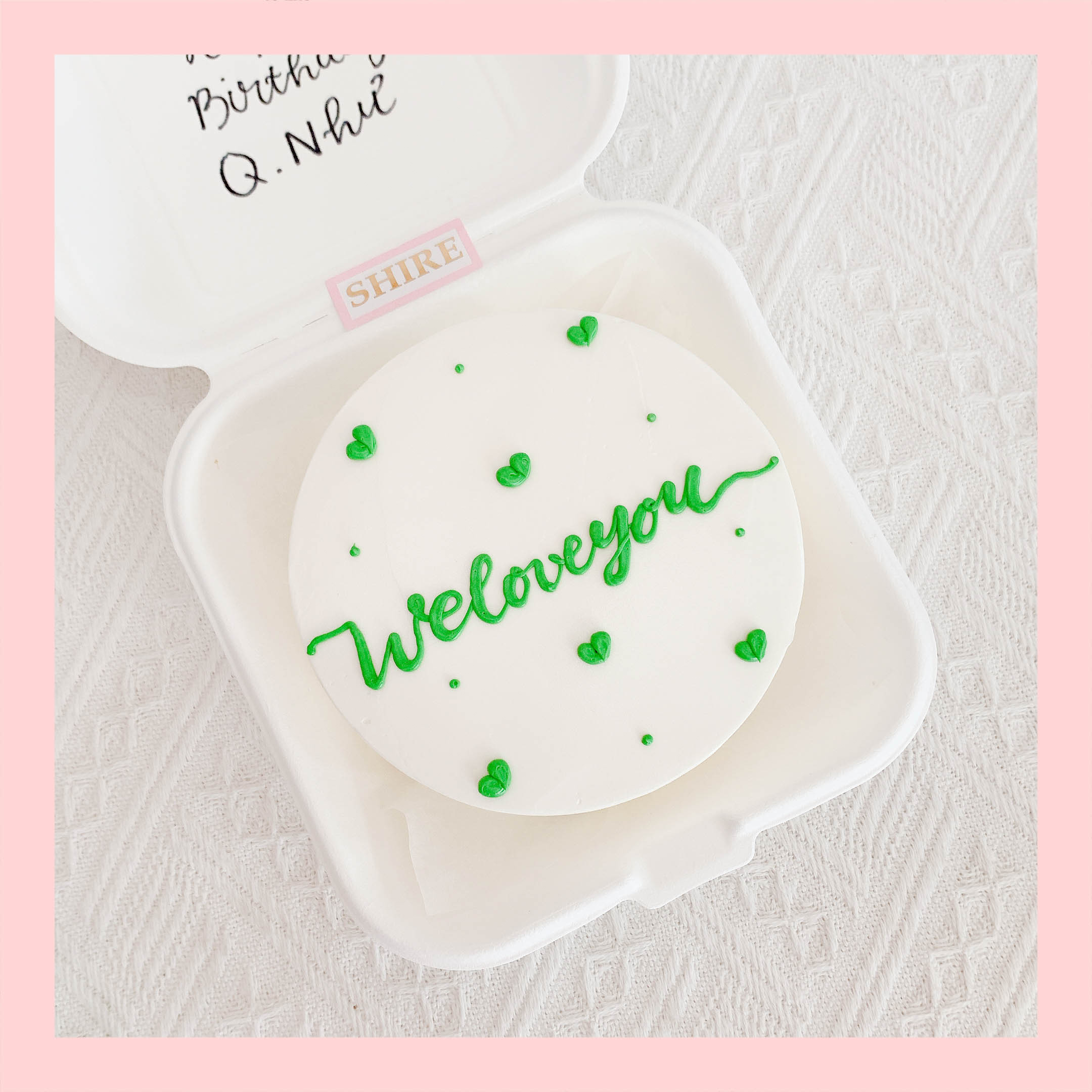 Mini Bento tình yêu - Bánh kem bơ mini hộp bã mía