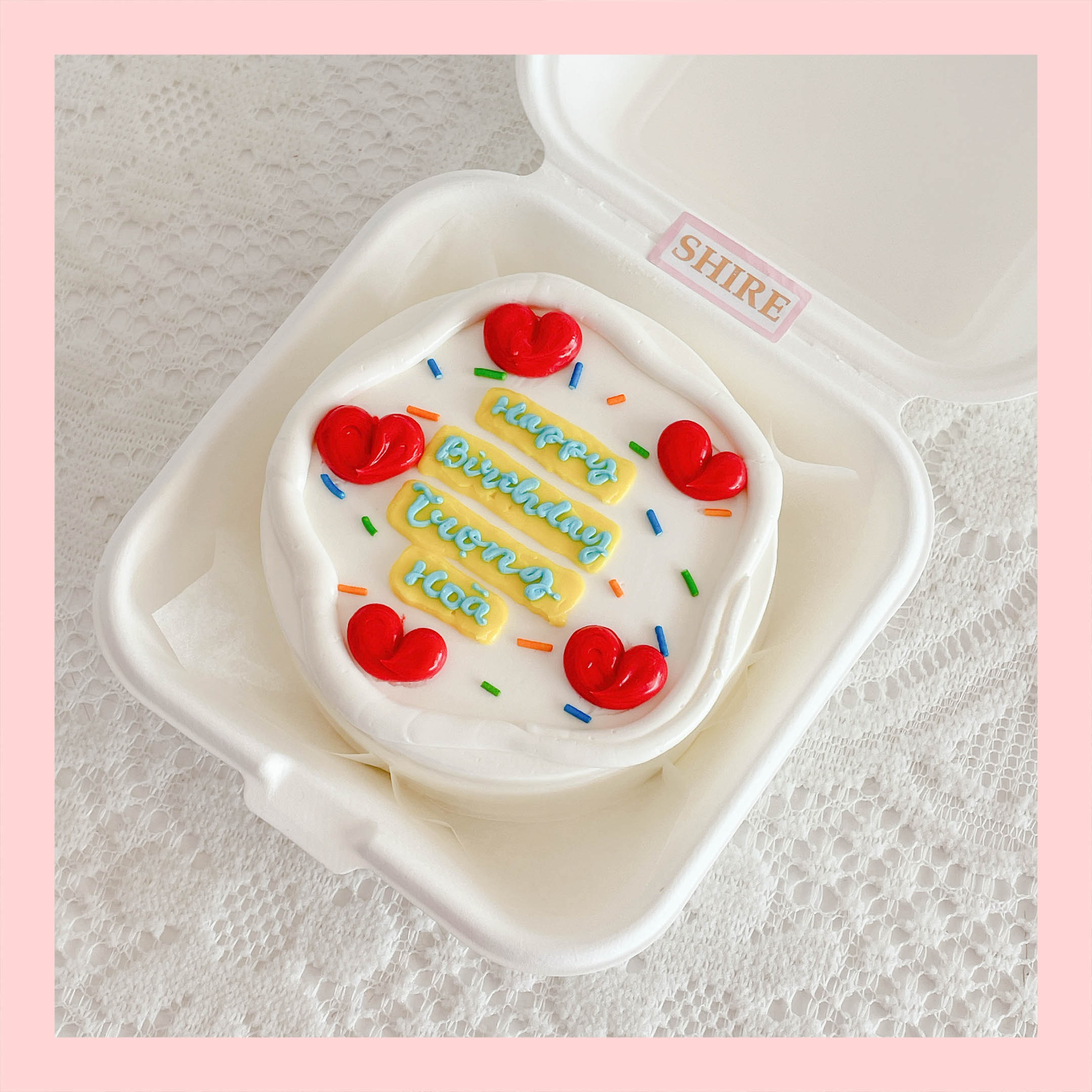 Mini Bento tình yêu - Bánh kem bơ mini hộp bã mía