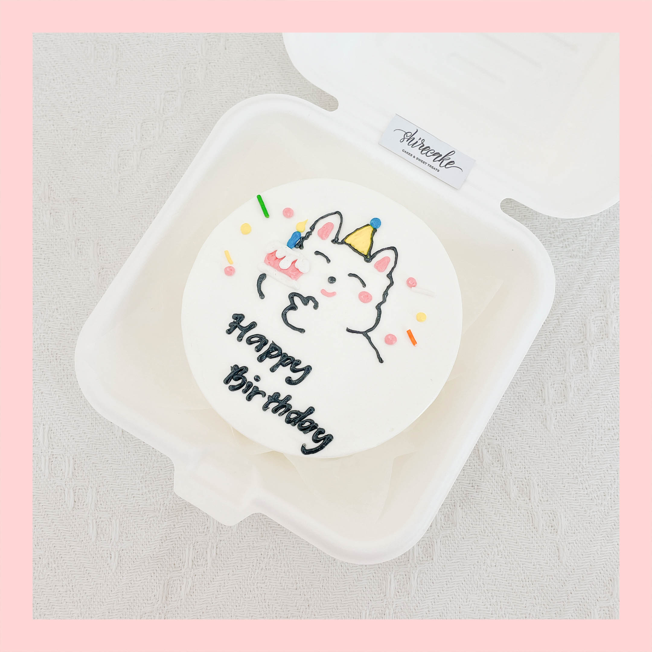 Mini Bento hình chó dễ thương - Bánh kem bơ mini hộp bã mía